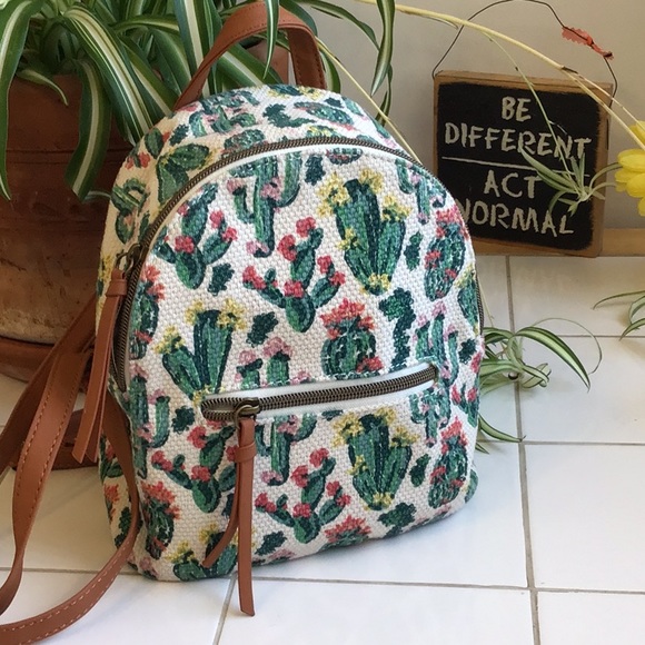 Handbags - Cactus/Flowers Tapestry Backpack